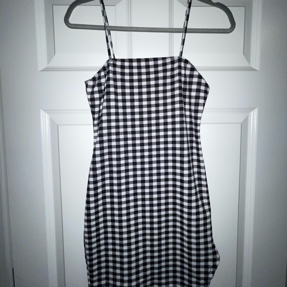 Gingham Black and White Dress